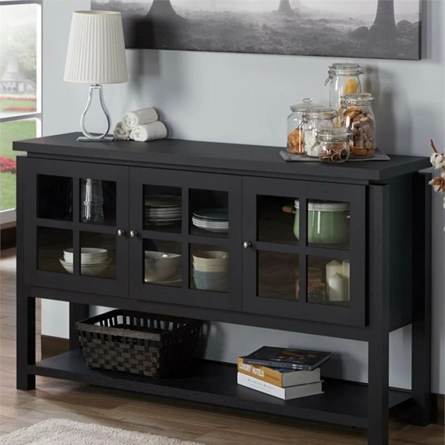 Wholesale Furniture Of America E-Commerce By Enitial Lab Furniture Of America Tellun Contemporary Wood Multi-Storage Buffet In Black