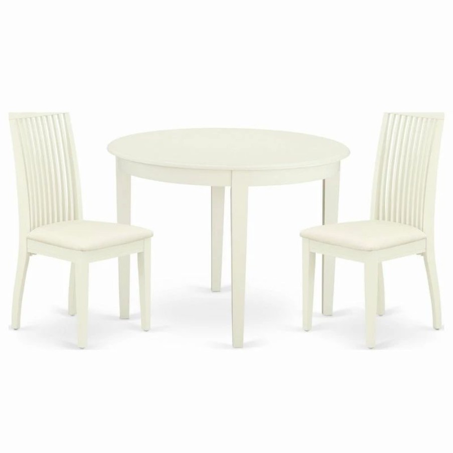 Online East West Furniture Boston Wood 3-Piece Dining Set With White Boip3-Whi-C