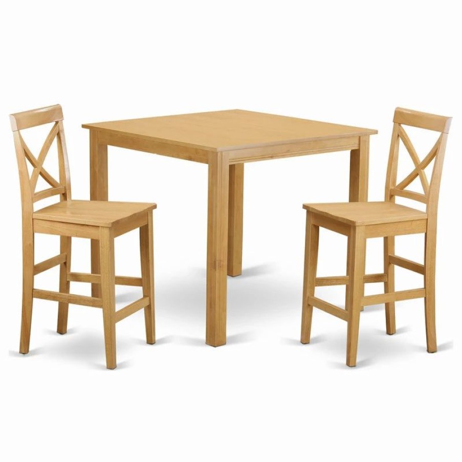 Wholesale East West Furniture Cafe Wood 3-Piece Counter Height Dining Set Cfpb3-Oak-W