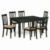 Hot East West Furniture Weston 7-Piece Traditional Wood Dining Set In Black