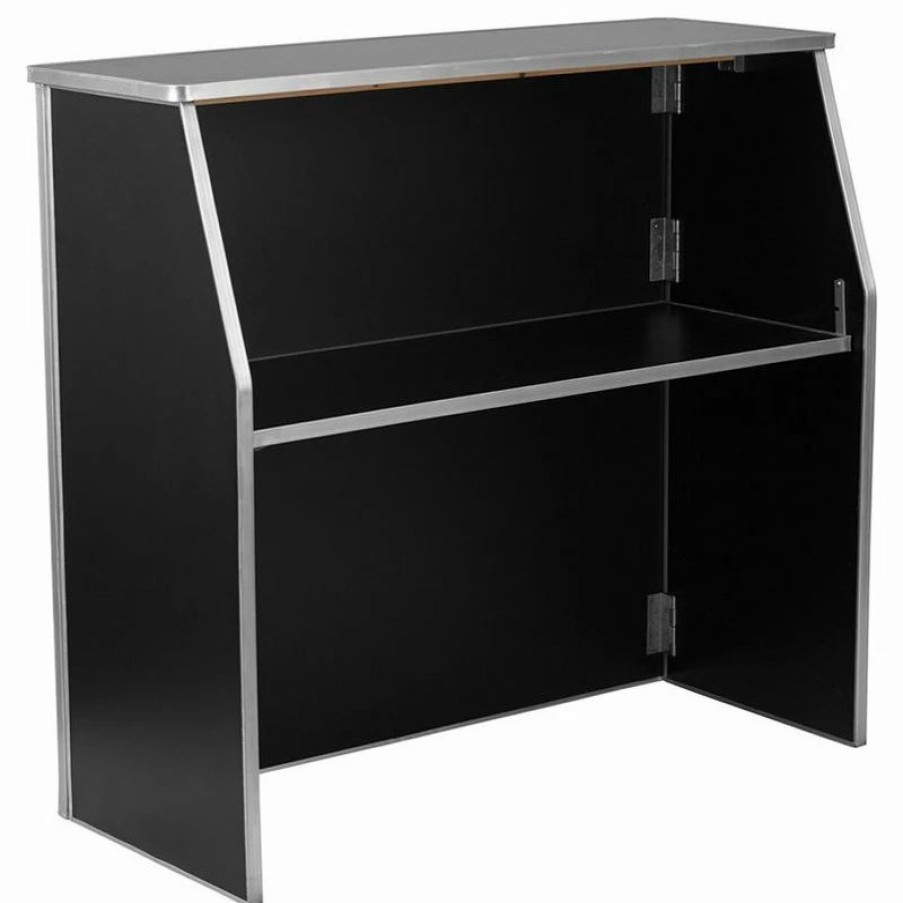 Hot Flash Furniture 4 Laminate Foldable Bar In Black