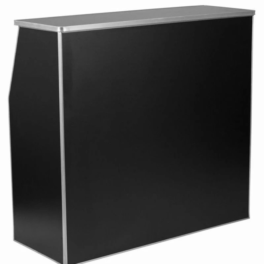 Hot Flash Furniture 4 Laminate Foldable Bar In Black