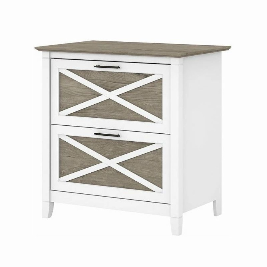 Online Scranton & Co Furniture Key West 2 Drawer File Cabinet In White & Gray