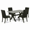 Wholesale East West Furniture X-Style 5-Piece Wood Dining Set In Black And Cement