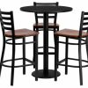 Clearance Flash Furniture 30" Round Black Laminate Table Set With Metal Barstools