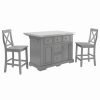 Online Crosley Furniture Julia 3-Piece Wood Kitchen Island Set In Gray