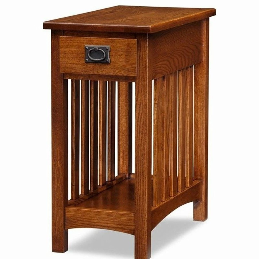 Wholesale Leick Home Leick Furniture Mission Wood End Table In Medium Oak Brown