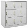 Hot Vida Xl International B.V. Vidaxl Locker Cabinet Light Gray Steel Home Storage Office Cabinet Furniture