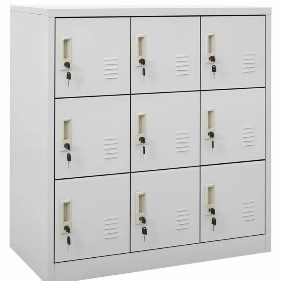 Hot Vida Xl International B.V. Vidaxl Locker Cabinet Light Gray Steel Home Storage Office Cabinet Furniture