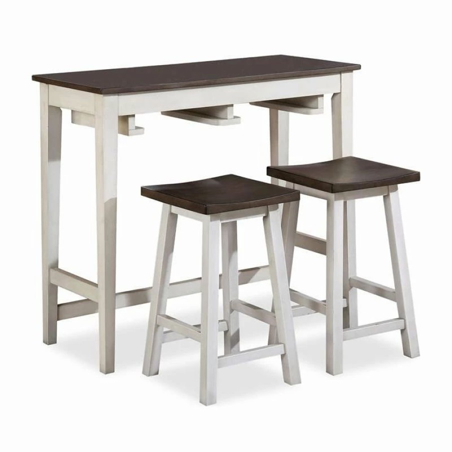 Clearance Furniture Of America E-Commerce By Enitial Lab Furniture Of America Elda Wood 3-Piece Counter Height Table Set In White