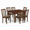 New East West Furniture Milan 7-Piece Traditional Wood Kitchen Set In Mahogany