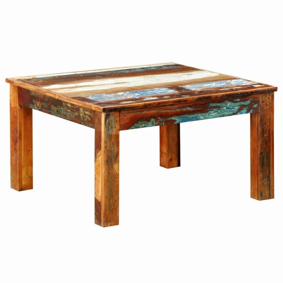 Best Vida Xl International B.V. Vidaxl Coffee Table Square Reclaimed Vintage Furniture Modern Living Room