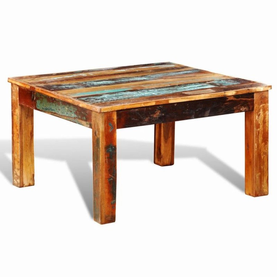 Best Vida Xl International B.V. Vidaxl Coffee Table Square Reclaimed Vintage Furniture Modern Living Room