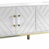 Best Best Master Furniture Junior 64 Transitional Wood Sideboard In White/Gold