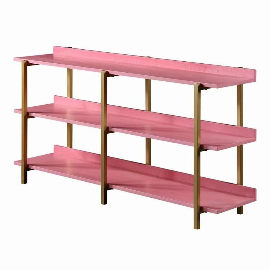 Online Furniture Of America E-Commerce By Enitial Lab Furniture Of America Teviot Contemporary Wood 3-Tier Bookshelf In Antique Pink