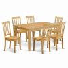 New East West Furniture Capri 7-Piece Traditional Wood Kitchen Set In Oak