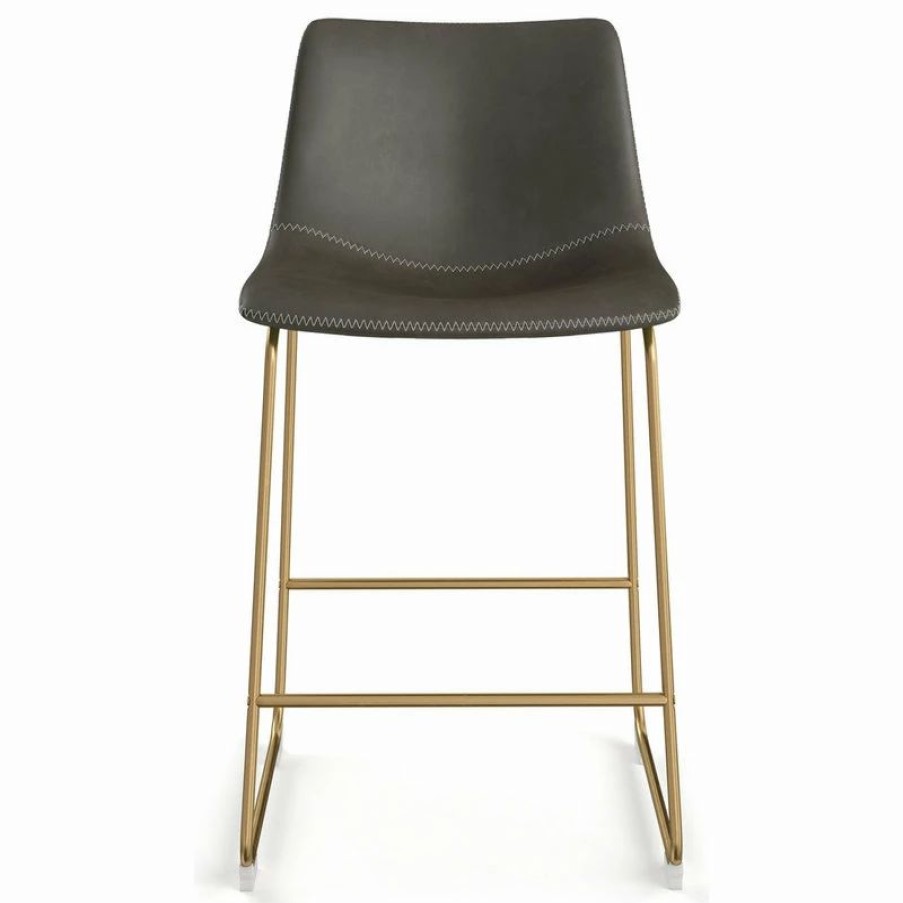 Wholesale Aeon Furniture Petra Set Of 2 Bar Stool In Grey And Gold Finish Ae17163-G-35A