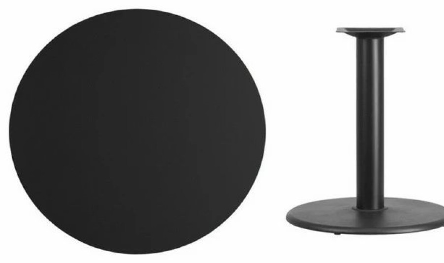 Online Flash Furniture 36 Round Black Laminate Table Top/24 Round Table Height Base