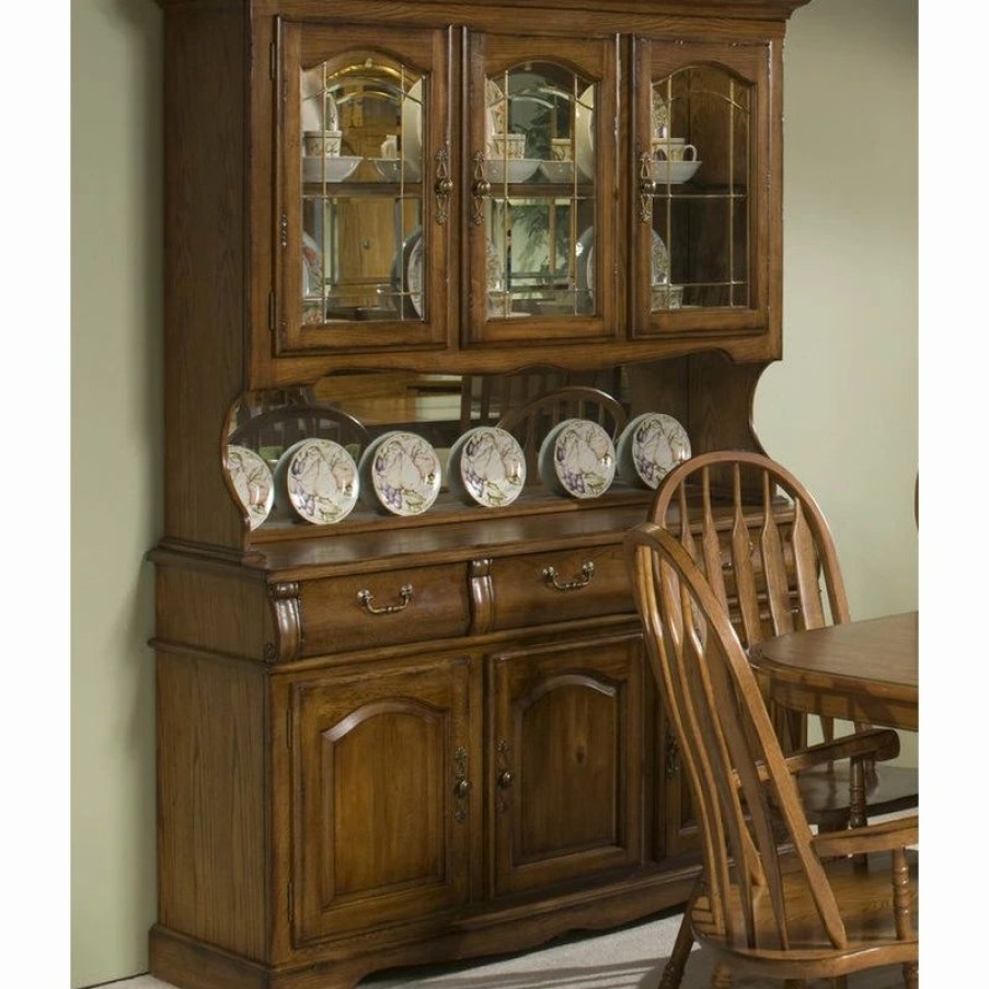 Online Intercon Furniture Classic Oak 60 China Buffet W/ Hutch In Burnished Rustic