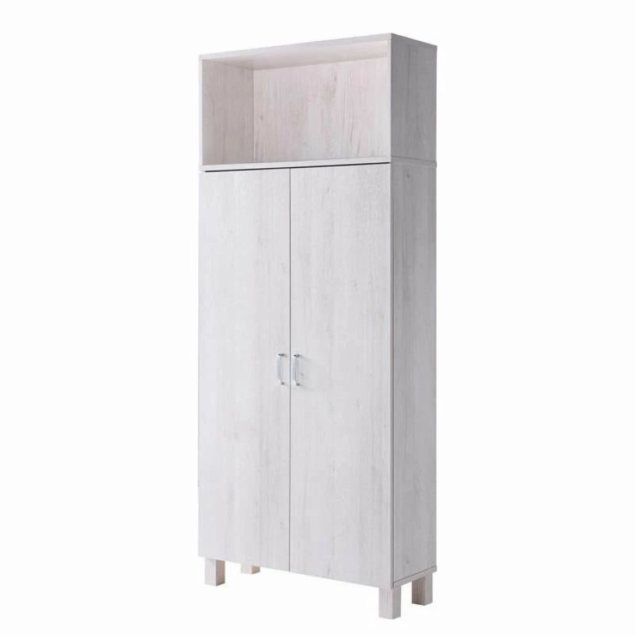 Hot Furniture Of America E-Commerce By Enitial Lab Furniture Of America Astro Contemporary Wood 5-Shelf Pantry In White Oak