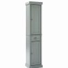 Hot Crosley Furniture Seaside Tall Coastal Wooden Linen Cabinet In Distressed Gray