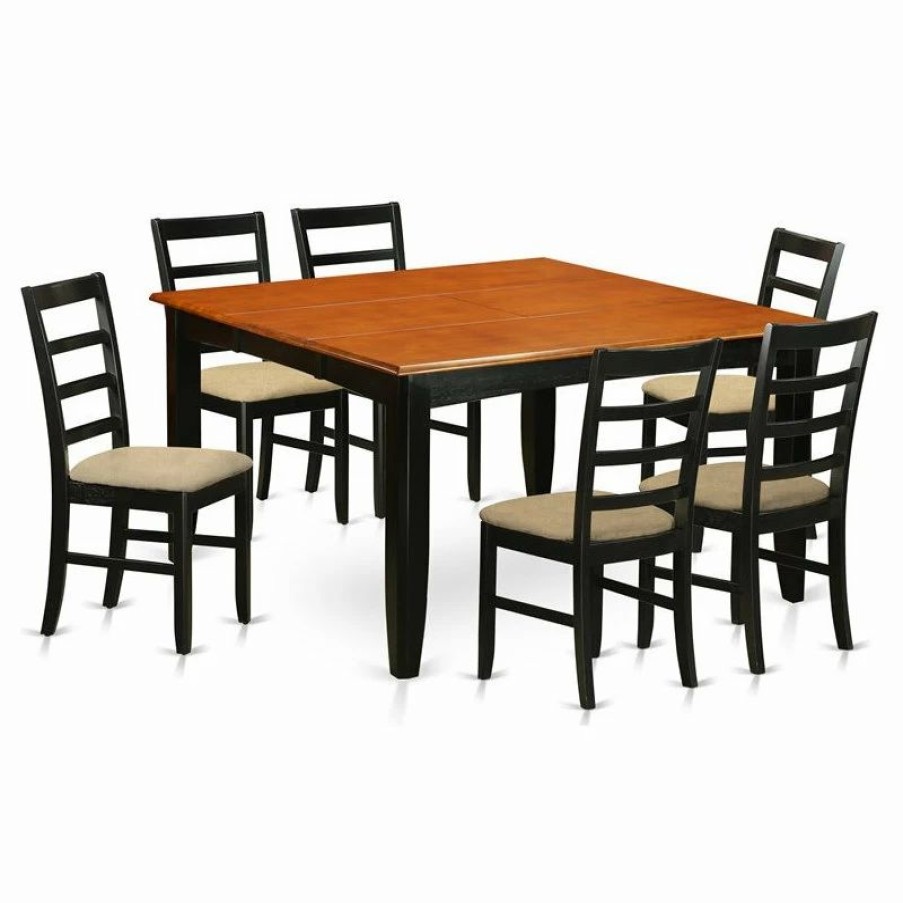 Wholesale East West Furniture Parfait 7-Piece Wood Dining Set In Black/Cherry