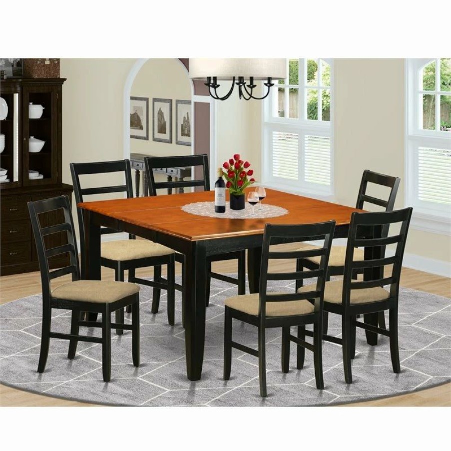 Wholesale East West Furniture Parfait 7-Piece Wood Dining Set In Black/Cherry