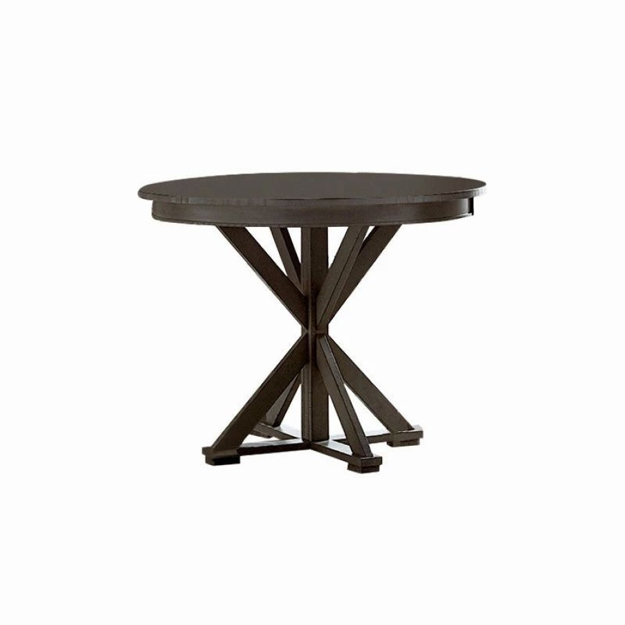 Best Progressive Furniture Willow Round Counter Table, Distressed Dark Gray