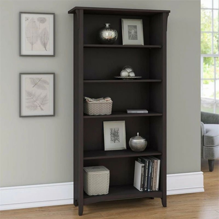 New Bush Business Furniture Bush Furniture Salinas 5 Shelf Bookcase In Vintage Black