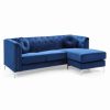 Best Glory Furniture Pompano Velvet Sofa Chaise In Navy Blue