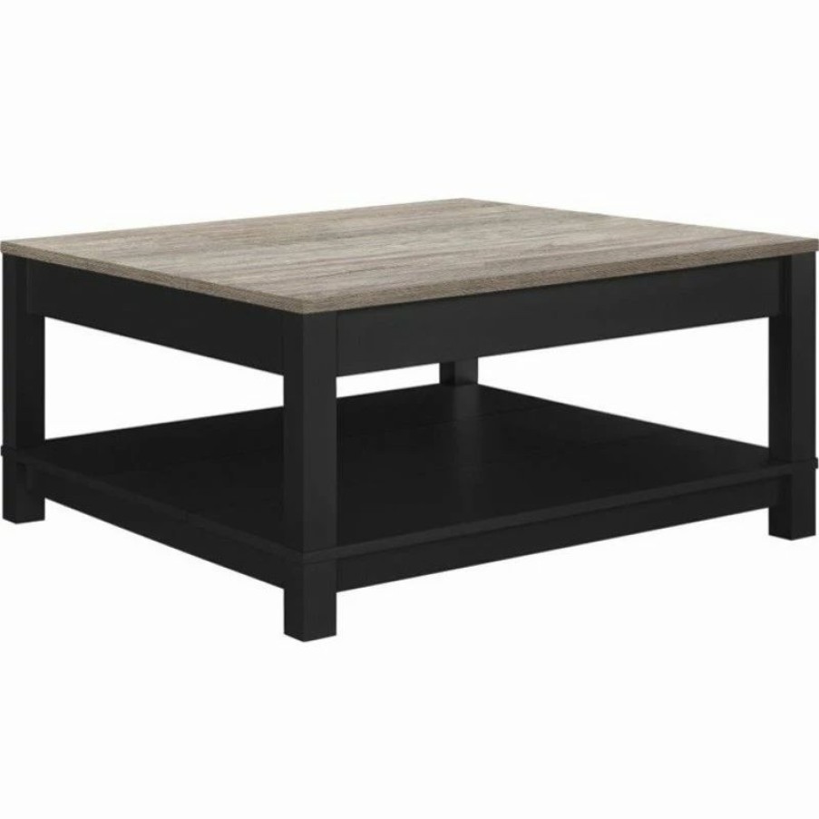 Hot Ameriwood Home Altra Furniture Carver Square Coffee Table In Black And Sonoma Oak