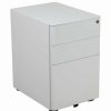 Hot Flash Furniture 3 Drawer Smooth Modern Mobile File Cabinet In White