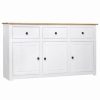 Wholesale Vida Xl International B.V. Vidaxl Solid Wood Pine Sideboard White Panama Range Storage Cabinet Furniture