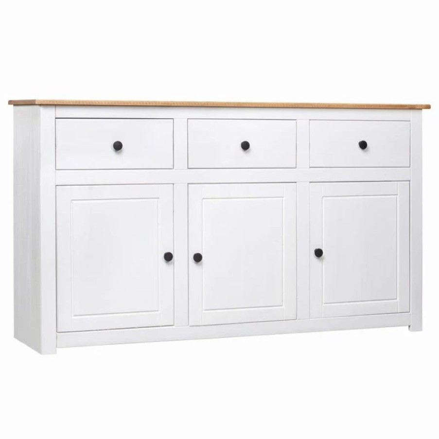 Wholesale Vida Xl International B.V. Vidaxl Solid Wood Pine Sideboard White Panama Range Storage Cabinet Furniture