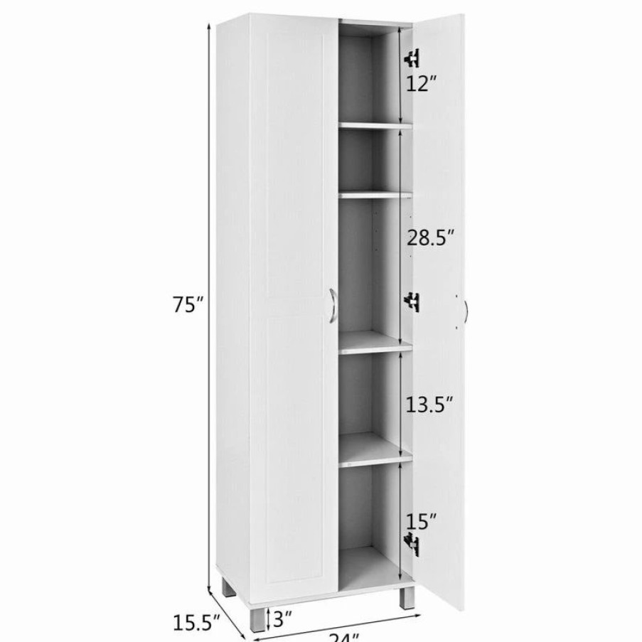 Wholesale Gymax 2-Door Tall Storage Cabinet Kitchen Pantry Cupboard Organizer Furniture