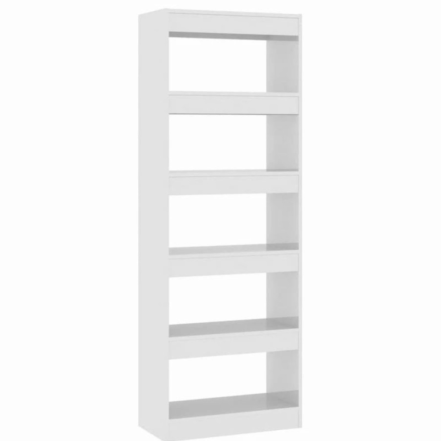 Clearance Vida Xl International B.V. Vidaxl Book Cabinet/Room Divider High Gloss White Engineered Wood Furniture