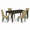 Online East West Furniture Henley 5-Piece Wood Dining Set In Cappuccino/Brown