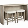 New Riverside Furniture Sophie Console Table With Upholstered Stools In Natural