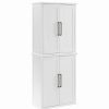 Online Crosley Furniture Bartlett 2 Piece Tall Wooden Stackable Storage Pantry In White