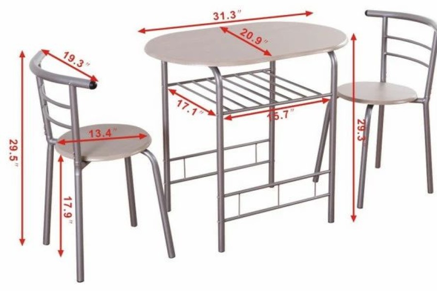 Clearance Costway 3 Piece Dining Set Table 2 Chairs Bistro Pub Home Kitchen Furniture