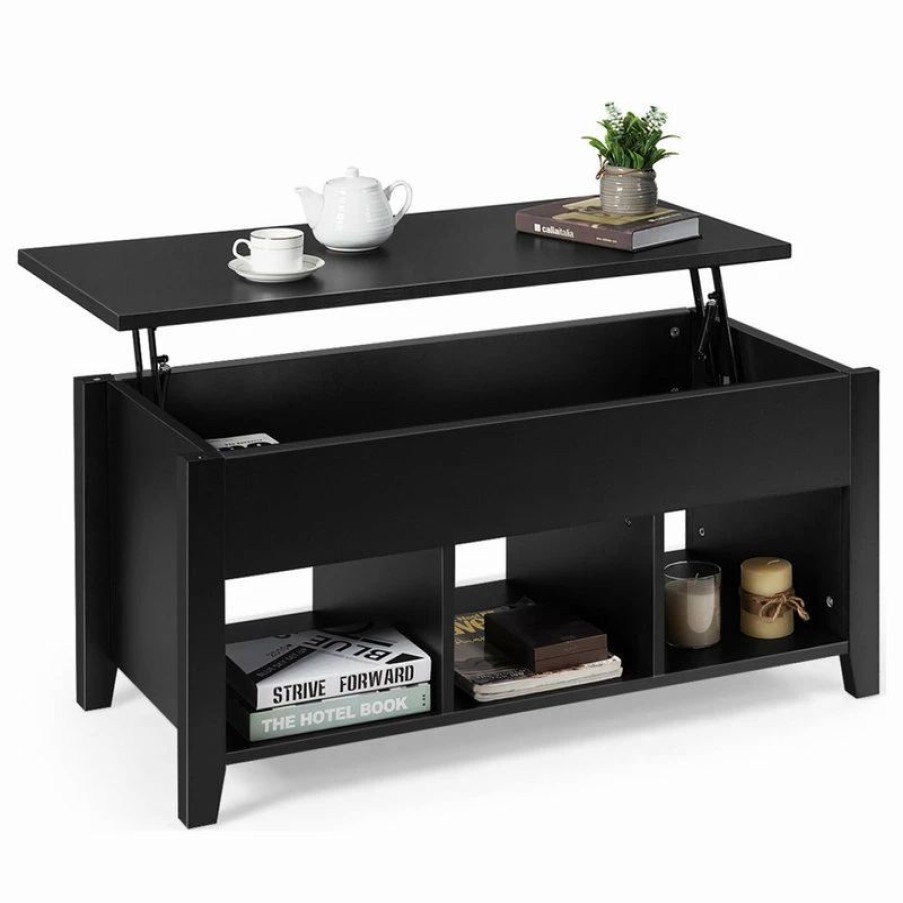 Online Costway Lift Top Coffee Table W/ Storage Shelf Living Room Furniture Black