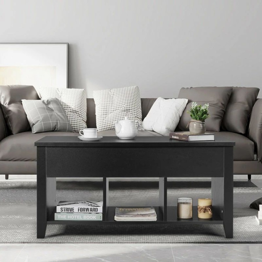 Online Costway Lift Top Coffee Table W/ Storage Shelf Living Room Furniture Black