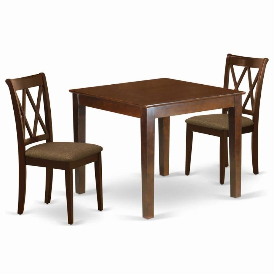 Hot East West Furniture Oxford Wood 3-Piece Dining Set With Mahogany Oxcl3-Mah-C